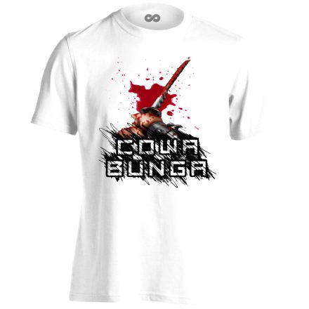 CowaBunga retro gamer férfi póló (fehér)