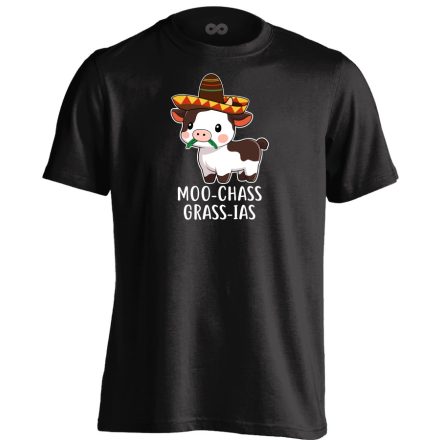 Moo-chas Grass-ias cool férfi póló (fekete)