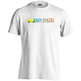 Nagy utazás cool férfi póló (fehér)