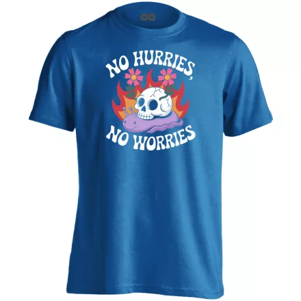 No hurries no worries cool férfi póló (kék)
