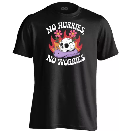 No hurries no worries cool férfi póló (fekete)