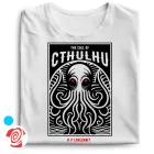 Az Ébredő Cthulhu cool férfi póló (fehér)