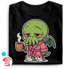 Ébredező Cthulhu cool férfi póló (fekete)