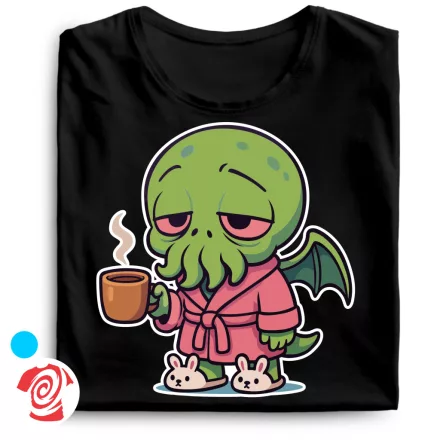 Ébredező Cthulhu cool férfi póló (fekete)