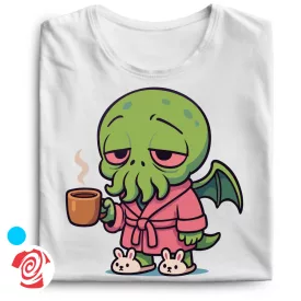 Ébredező Cthulhu cool férfi póló (fehér)