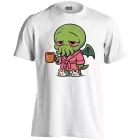 Ébredező Cthulhu cool férfi póló (fehér)