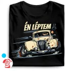 Én léptem cool férfi póló (fekete)