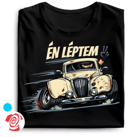 Én léptem cool férfi póló (fekete)