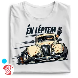 Én léptem cool férfi póló (fehér)