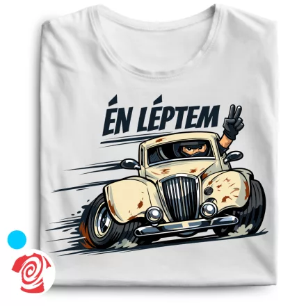 Én léptem cool férfi póló (fehér)