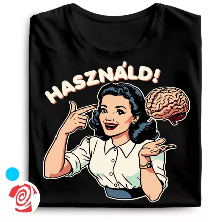 Használd az agyad cool férfi póló (fekete)