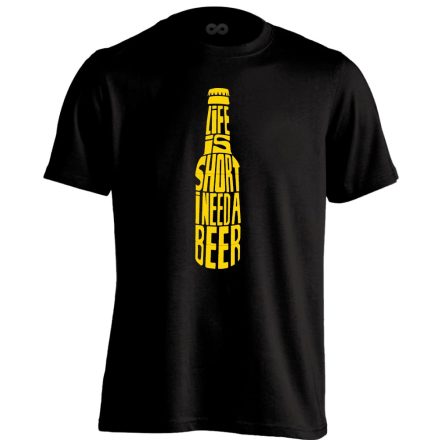 Felirat "sör kell" férfi póló (fekete)