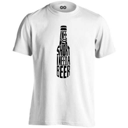 Felirat "sör kell" férfi póló (fehér)