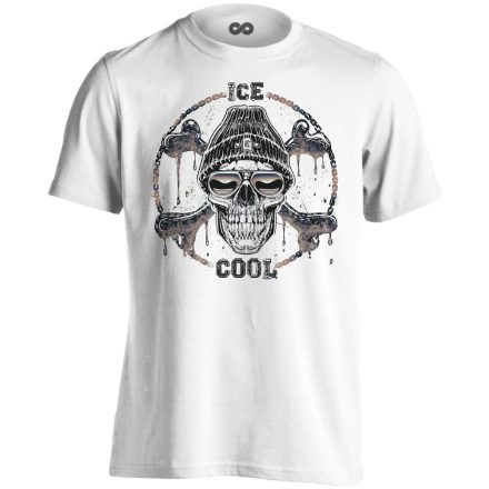 Koponya "ice cool" férfi póló (fehér)