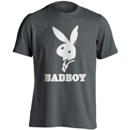 Felirat "bad boy" férfi póló (szénszürke)