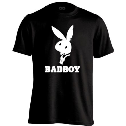 Felirat "bad boy" férfi póló (fekete)