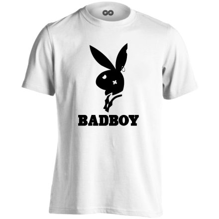 Felirat "bad boy" férfi póló (fehér)