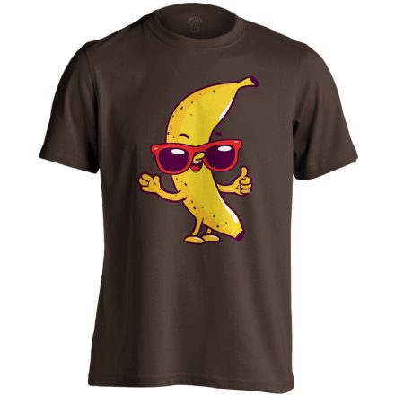 Cartoon "banán" férfi póló (csokoládébarna)