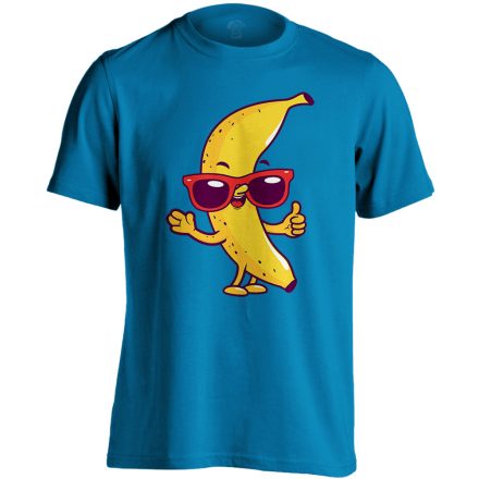 Cartoon "banán" férfi póló (zafírkék)