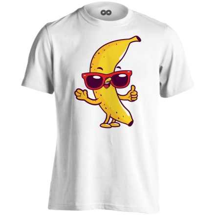 Cartoon "banán" férfi póló (fehér)