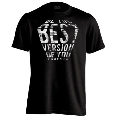 Felirat "best version" férfi póló (fekete)
