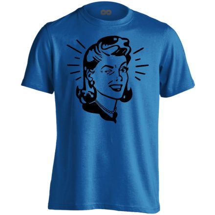 Portré "retronő" férfi póló (kék)