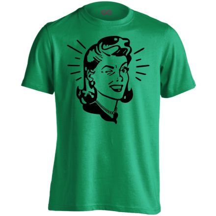 Portré "retronő" férfi póló (zöld)