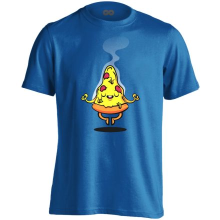 Cartoon "pizza" férfi póló (kék)