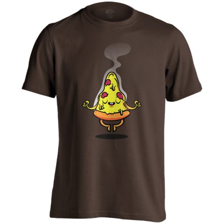 Cartoon "pizza" férfi póló (csokoládébarna)