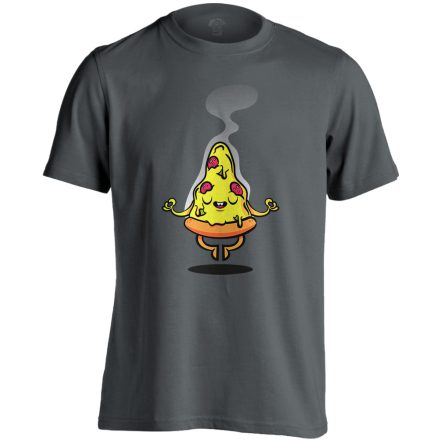 Cartoon "pizza" férfi póló (szénszürke)