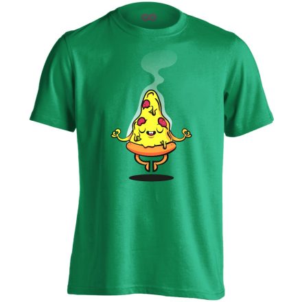 Cartoon "pizza" férfi póló (zöld)