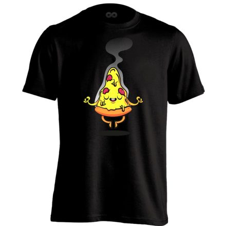 Cartoon "pizza" férfi póló (fekete)