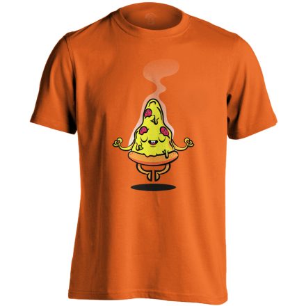 Cartoon "pizza" férfi póló (narancssárga)