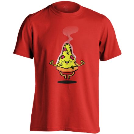 Cartoon "pizza" férfi póló (piros)