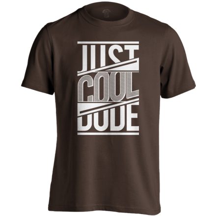 Felirat "cool dude" férfi póló (csokoládébarna)