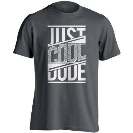 Felirat "cool dude" férfi póló (szénszürke)