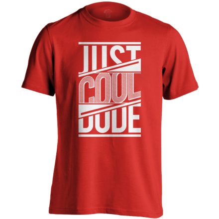 Felirat "cool dude" férfi póló (piros)