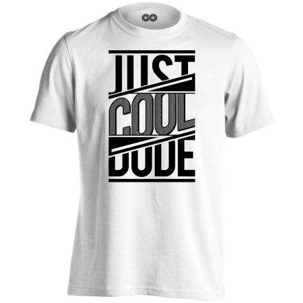Felirat "cool dude" férfi póló (fehér)