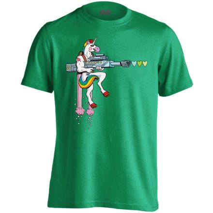 Unikornis "törminétör" férfi póló (zöld)