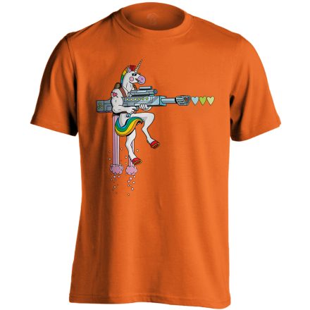Unikornis "törminétör" férfi póló (narancssárga)