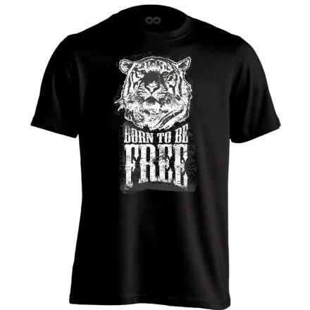 Felirat "tigris" férfi póló (fekete)