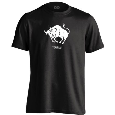 Alfa bika csillagjegyes férfi póló (fekete)
