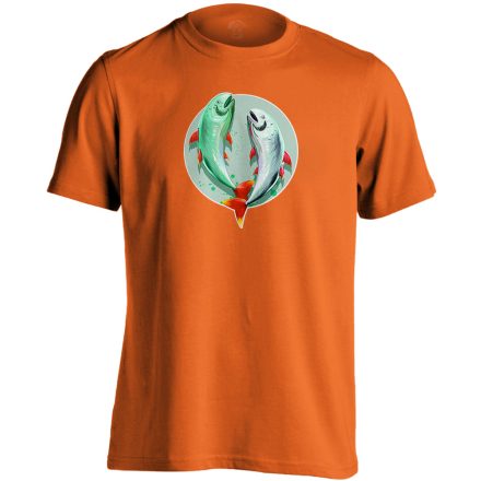 Théta halak csillagjegyes férfi póló (narancssárga)