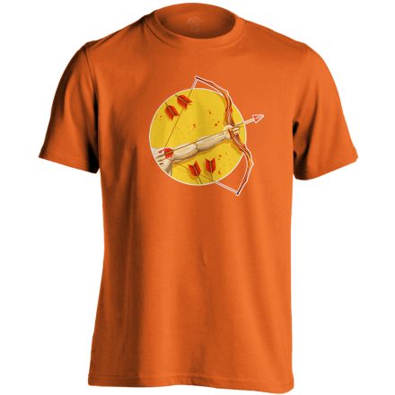 Théta nyilas csillagjegyes férfi póló (narancssárga)