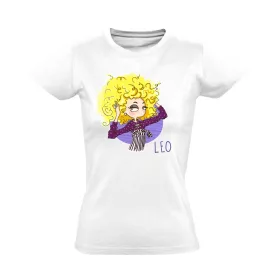 Dzéta oroszlán csillagjegyes női póló (fehér)