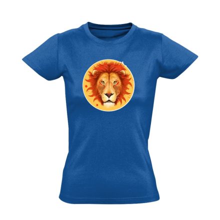 Théta oroszlán csillagjegyes női póló (kék)