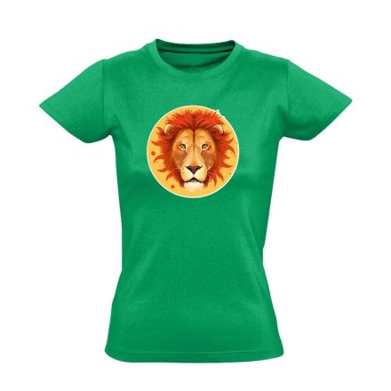 Théta oroszlán csillagjegyes női póló (zöld)