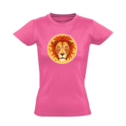 Théta oroszlán csillagjegyes női póló (rózsaszín)