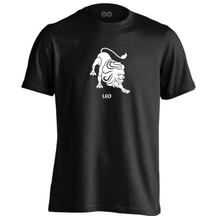 Alfa oroszlán csillagjegyes férfi póló (fekete)