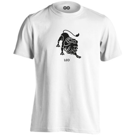 Alfa oroszlán csillagjegyes férfi póló (fehér)